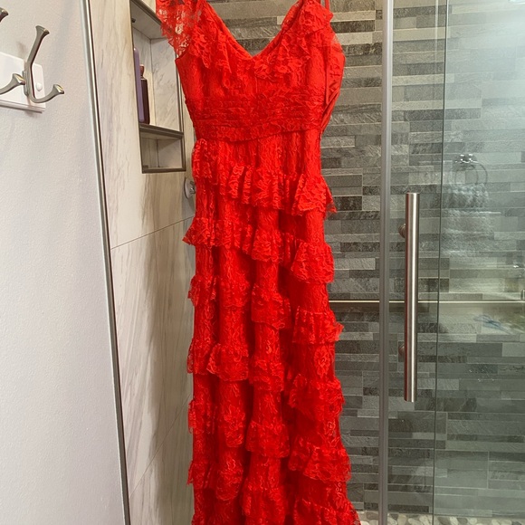 Kristin Ruffle Prom Dress - Picture 2 of 4